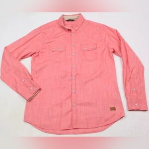 Outpost Makers Shirt, Mens Size Large, Salmon Color, Long Sleeve, Button Up